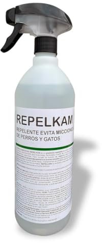 IKM INNOVACIONES QUIMICAS Spray Repelente de Gatos y Perros Anti Orines – Evita Micciones en Exteriores – Acción Duradera y Efectiva – Botella Pulverizadora de 1 Litro