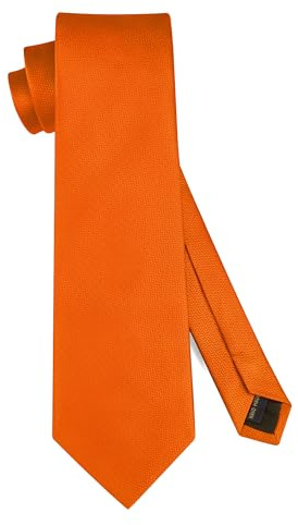 HISDERN Cravate Homme Orange Solide Couleur Classique Cravates pour Hommes Formelle Unie pour Mariage d'Affaires 8.5cm
