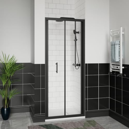 Aquariss 800x800mm Black Bifold Shower Door Enclosure with Shower Tray