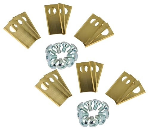 vhbw 18x Ersatz-Messer kompatibel mit Worx Landroid M800 WG790E.1 Rasenmäher - Ersatzklinge Silber Gold, Stahl (Titanbeschichtung)