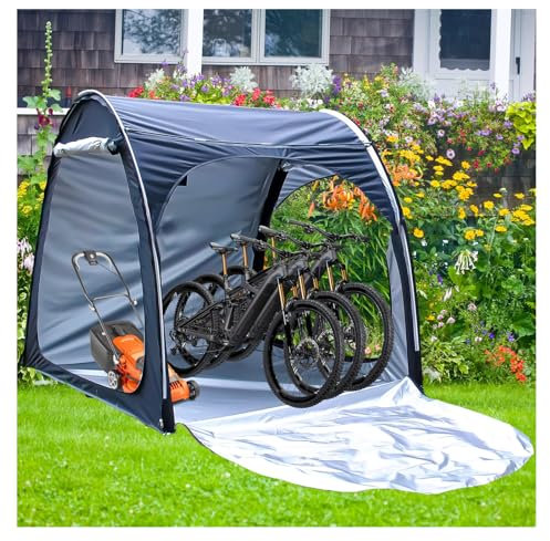 Fxiaobin Box Biciclette può Essere Giuntato Garage Moto per Esterno Proteggi da Vento,Pioggia,Neve,Polvere Tettoia per Esterno Casette da Giardino,Black