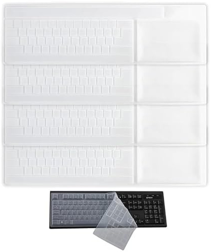 4 Silikon-Tastatur Schutzdeckel, staubfeste Tastatur Film, hohe Transparenz, kompatibel mit Enter Taste sowohl in T- als auch in L-Form, Ultradünnes und Transparentes Design, Einfache Handhabung