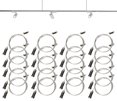 Cables de suspensión para luminarias hexagonales de taller | Alambre para luminaria panel de garaje 20 piezas | Cable de acero de alta resistencia para montaje suspendido de lámparas para aplicaciones