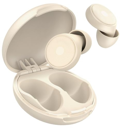 2025 Bouchon d'oreille pour dormir, 45dB boule quies réutilisables réduisant le bruit pour dormir, doux et réutilisables, bons pour dormir, voyager, se concentrer, concerts (Beige)