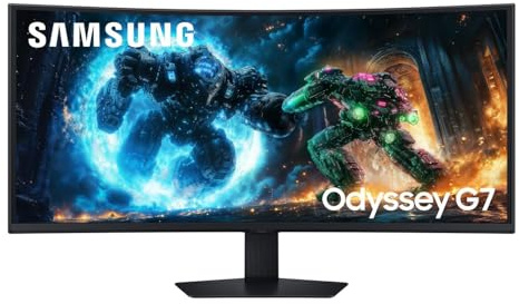 Samsung LS40FG756EUXEN - Monitor Gaming Odyssey G7 de 40 WUHD (5120 x 2160, 21:9, 180Hz, 1ms, Panel VA, FreeSync Premium Pro, Modo Eye Saver, Flicker Free), Negro, Versión 2025