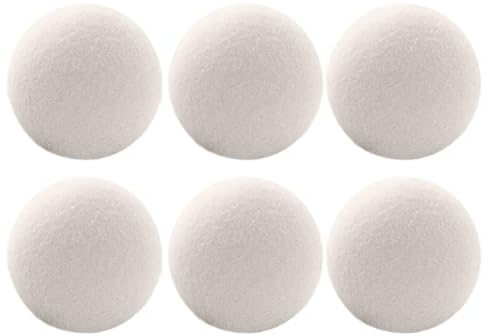 Wool Tumble Dryer Balls and Reusable Laundry Fabric Softener, 6-Pack Set | Premium Natural Wool, Reduces Drying Time, Anti-Static, for Home and Baby Clothes, Unscented