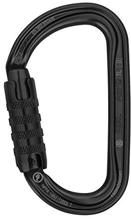 PETZL, AM'D Carabiner, Black, TRIACT-LOCK