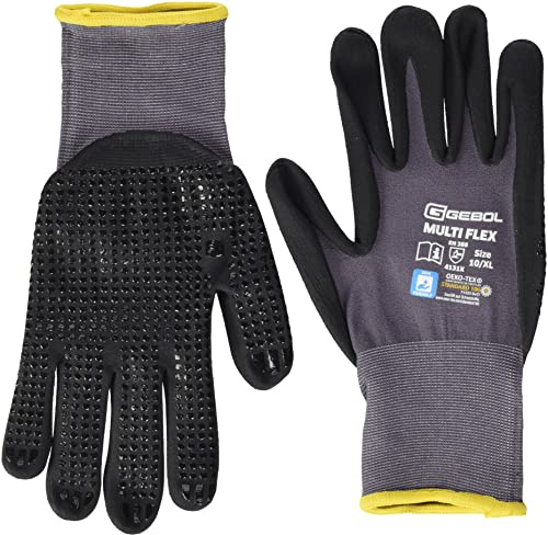 Gebol Arbeitshandschuh Multi Flex 10, 528921 XL (1er Pack), Schwarz