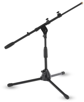 GEWA 900611 kleiner Mikrofonständer MS-20TB - Schwarz - Für Bass Drum/HiHat - Höhenverstellbar 43-65cm - Galgen 50-90cm - Gusssockel - 2,4 kg