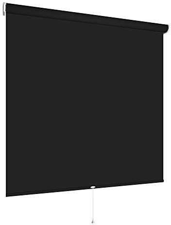 Verdunklungsrollo Springrollo Mittelzugrollo viele Farben und Größen Montage Metall Träger Fenster Rollo Vorhang lichtundurchlässig Raum verdunkelnd Hitzeschutz Sichtschutz (60 x 180 cm, Schwarz)