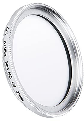 JJC 37 mm UV-Filter, ultradünn, mehrfach beschichteter UV-Schutz, Objektivfilter (Silber)