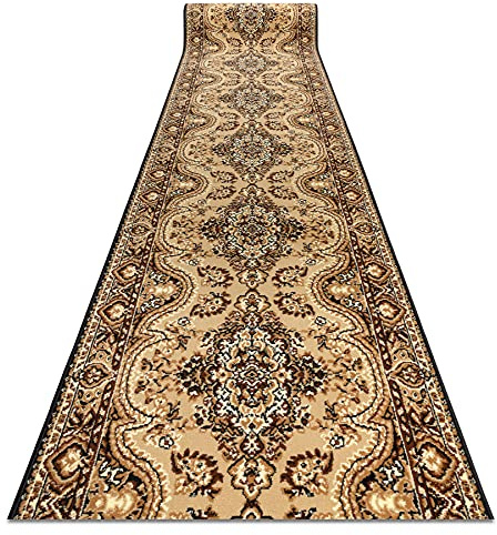 rugsx Passatoia BCF PRIMAVERA per cucina, corridoio, soggiorno, robusto, classico, beige 90x300 cm