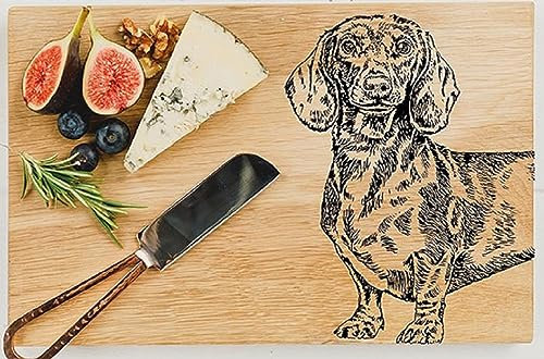 Selbrae House - JS/SO/SB30/DH - Servier- und Schneidbrett, Dackel, Holz, 30cm x 20cm x 2cm