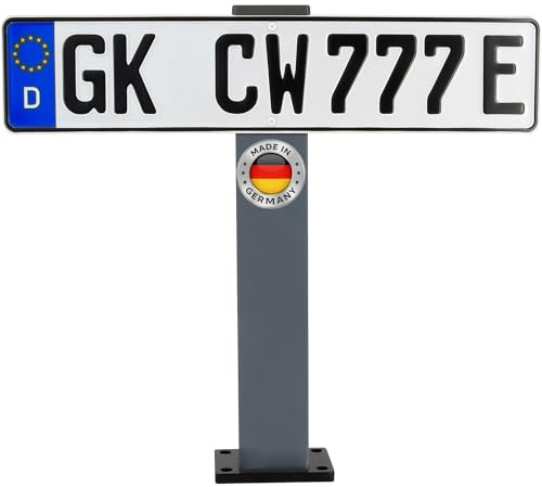 SCHMIDT security tools Parkplatzschild mit Pfosten & Halterung - Aluminium Nummernschildhalter Parkplatz & Kennzeichenhalter - Stabil zum Aufschrauben, Parkplatzkennzeichnung - 70x70x500 mm Anthrazit