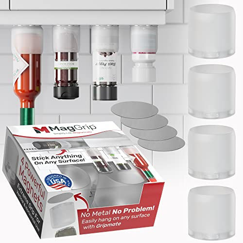 Magnetic Spice Jars Grip, RV Camper Kitchen Organization, Organization Must-Haves, Camper Must Haves, RV Kitchen Accessories, Motorhome Accessories, Tiny Home Gadgets Space Saving 4pk Clear