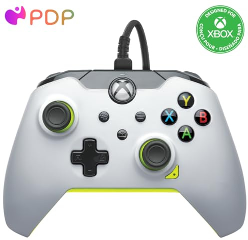 PDP verkabelt Controller Electric weiß für Xbox Series X|S, Gamepad, verkabelt Video Game Controller, Gaming Controller, Xbox One, Offiziell Lizenziert - Xbox Series X