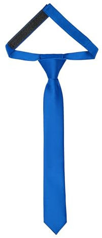 Ladeheid Kinder Krawatte für Jungen - Eleganter matter Look, Vorgebunden mit einem Klettverschluß, Perfekt für besondere Anlässe - Stilvolle Ansteckkrawatte TKM (31cm x 4cm, Blau)