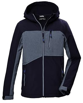 killtec Bambini e ragazzi Giacca softshell/giacca da esterno con cappuccio KOW 367 BYS SFTSHLL JCKT, dunkelnavy, 140, 42198-000