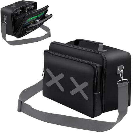 Travel Case Bag Carrying Case Game Storage Bag Protective Case for Xbox Series X Console/Controller/Cables/Multiple Pockets for Gaming Accessories