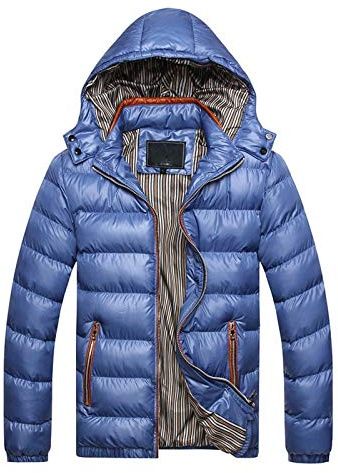 Générique Doudoune Homme Duvet Plume, Blouson Homme Hiver Chaud, Basic Manteau Capuche Couleur Unie Vestes Décontractée Fermeture Éclair, Légère Coupe Regular Veste,léger Et Facile À Transporter