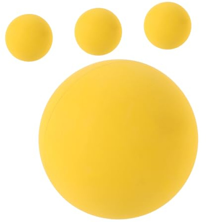 MOLUCKFU 4Pcs Yellow Rebound Balls Highly Visible Rubber Sports Balls for Training and Practice Exceptional Elasticity with Hollow Design for Optimal Performance