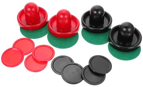 TOYANDONA Set Accessori Air Hockey Tavolo 76Mm 4 Spintori 8 Dischi di Plastica e 4 Panni per Sala Giochi e Giochi da Tavolo Colore Casuale Colore Casuale