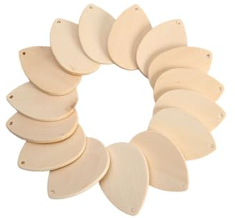 SOIMISS 50 Pezzi Accessori Orecchini Fai da Te in Trucioli di Legno a Forma di Goccia Spessi, Pendenti di Legno per Donna, Decorazioni Resistenti per Feste, Spiaggia e Uscite Casual