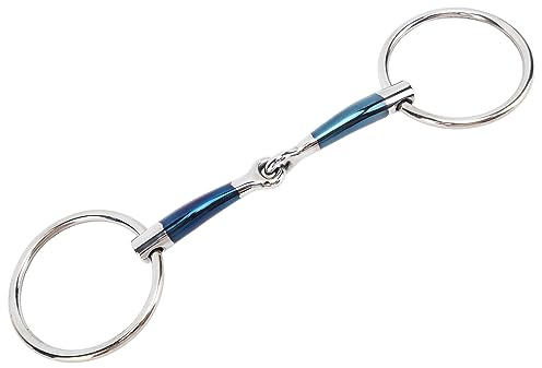yiMANtrading Bocado de Caballo 5,1 Pulgadas, bocado de rienda de Acero Inoxidable con Borde Suave y Anillo Eggbutt para establos agrícolas y equitación, bocado de Caballo cómodo con Acabado lis
