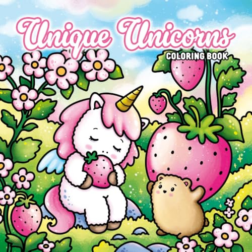 Unique Unicorns Coloring Book: Cute Unicorn Animals Coloring Book with 40 Magical Pages – Bears, Cats and Adorable Fantasy Creatures for Kids, Teens and Adults