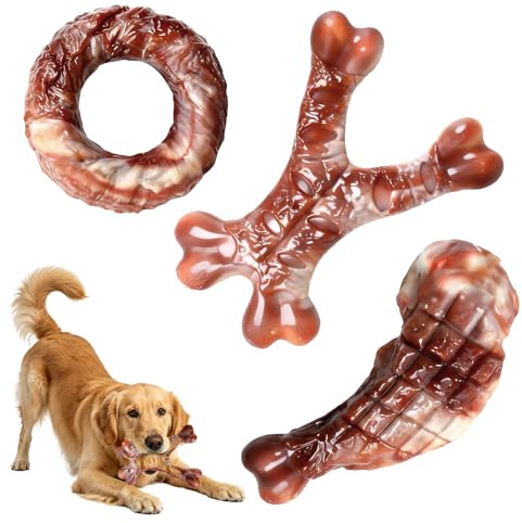 PYOCRD Jouet à Mâcher pour Chien – 3 Pièces Jouets Indestructibles en Nylon