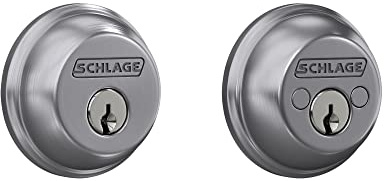 Schlage B62 N 626 Deadbolt, Keyed 2 Sides, Highest Residential Security, Satin Chrome