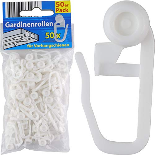 50 Stück Gardinenrollen für Vorhangschienen