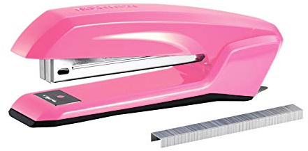 Bostitch Office Ascend 3 in 1 Stapler Integrated Remover & Staple Storage, 420 Staples Included, 20 Sheet Capacity, Lightweight, Pink