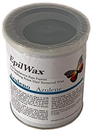 EpilWax Vaso di cera pelabile all'azulene per depilazione senza strisce, cera calda pelabile professionale, barattolo da 800 ml