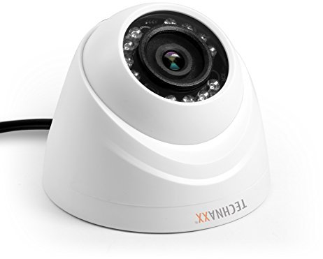 Technaxx HDCVI/coaxial additional dome camera for Mini Security Kit PRO, TX-49 indoor surveillance camera-night vision, Smart IR, 720p video resolution- Ideal for DAHUA systems