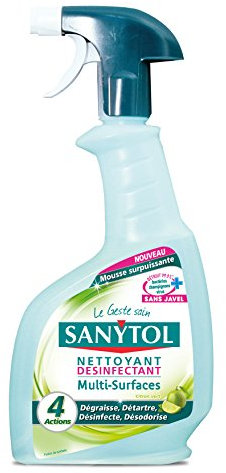 Sanytol Pistolet Désinfectant Multi-surfaces 4 Actions 500 ml - Lot de 3