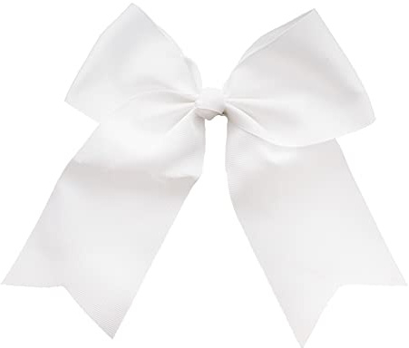 White Jumbo Bow Clip with Tails