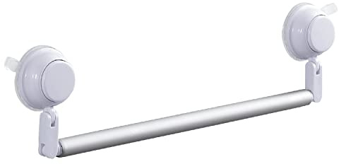 Gedy Vesuvio Toallero Extensible con Ventosas, Blanco, 30-53 Cm