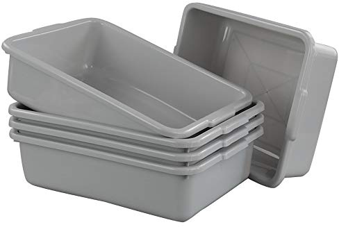 Obstnny 8 L Small Commercial Bus Tub Box, Plastic Wash Pan Basin, 5 Packs