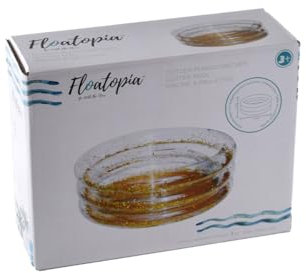 SportFit 600-26 Kinderpool - Golden - Babypool - Glitzer Pool - Planschbecken - Balkon Garten Terrasse Pool - Schwimmbad - Schwimmbecken - 3 Ringe - 90x30cm