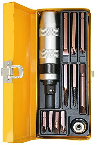 Set Cacciavite a Percussione, 12 Pezzi Kit Cacciaviti Professionali Set Giraviti Estrattore Di Viti Danneggiate Reversibile Giravite Portainserti Cacciavite Percussione Set Di Cacciaviti a Impatto
