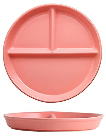 OnePine Porcellana Piatti da Portata Piatti da Pranzo Divisi Piatto Diviso in Tre per Dieta Piatto Dimagrante Ceramica Piatto da Insalata