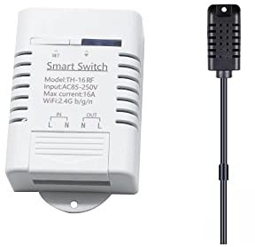 MHCOZY eWeLink 16A Smart Switch with Temperature and Humidity Monitoring, WiFi Thermostat Controller Compatible with Alexa Google Home (Temperature and Humidity)
