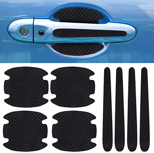 cobee Pellicola Protettiva per Maniglia della Portiera dell'Auto, 8 Pezzi Protezione Antigraffio per Maniglia della Portiera dell'Auto Adesivo Protettivo per Coppa della Porta dell'Auto Fibra