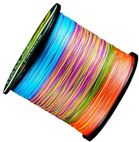 Hilo Trenzado de Pesca 12 Hebras, Resistente AbrasióN Estiramiento Cero Ultrasensible Hilo de Pescar DiáMetro Delgado, 109/547/1093YD, 27-178lb,Rainbow-55LB 0.28mm 547YD/500m