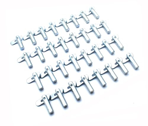 Anmeilexst 32 Pcs Steel Galvanized Detachable Scaffolding Fittings and Guardrail System Locking Pins, Hinge Pins, Shelf Brackets, Welded Fixing Pins