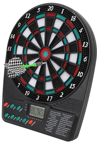 Electronic Dart Board Set Soft Tip Dartboard with Auto Scoring Safe Gameplay, Multiple Game Modes LED Display