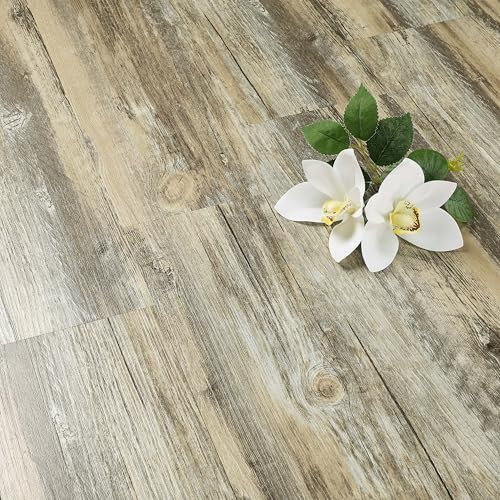 FunStick Laminas de Suelo Vinilo Autoadhesivo Efecto Madera Revestimiento Suelo Adhesivo para Baño Habitación Gris Marrón Rústico Papel Adhesivo para Suelos Cocina 90x15CM 17 Baldosas Interior Madera
