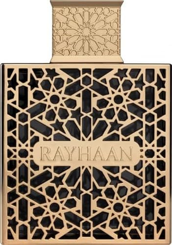 Rayhaan Elixir Eau de Parfum Spray unisex 3.4 Oz | Aroma duradero | Bergamota, Lavanda, Armoise, Miel, Vainilla, Tonka, Benjuí | Frasco de perfume elegante con delineador de ojos