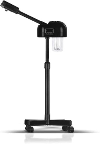 Professional Facial Steamer with Ozone Spray, Hot Mist, Timer Function, LCD Touch Screen, SPA at Home, Black